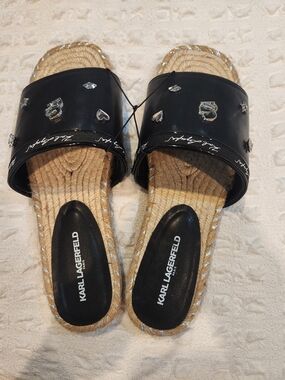 Karl Lagerfeld Paris Tulia Slide Sandals Espadrilles Sz 11M NWT